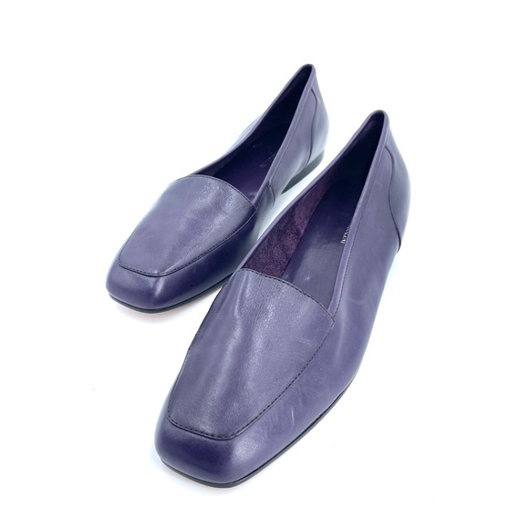 Enzo Angiolini Purple Leather Square Tow, Cushioned Sole Loafers Size 9.5 - Picture 6 of 17